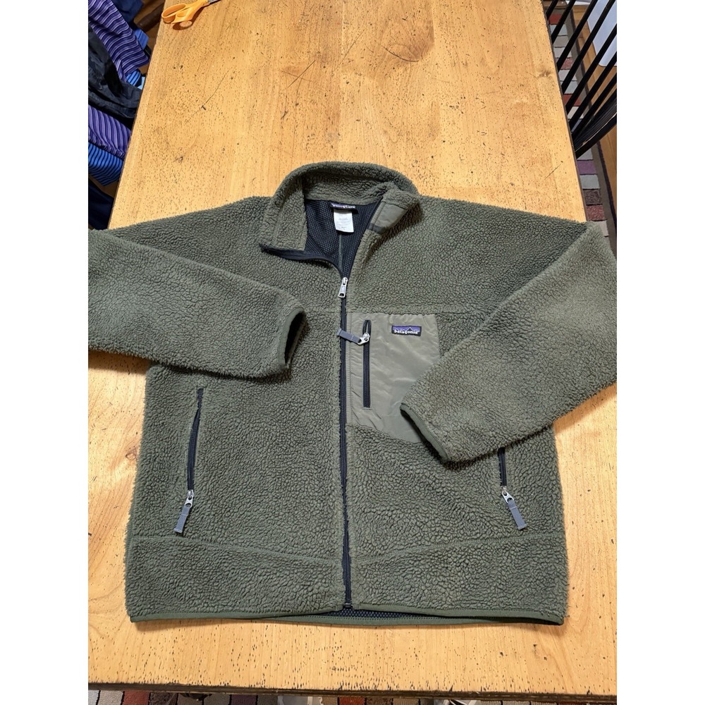 Vintage 2001 Patagonia Deep Pile Retro X‎ Jacket Olive Green Large